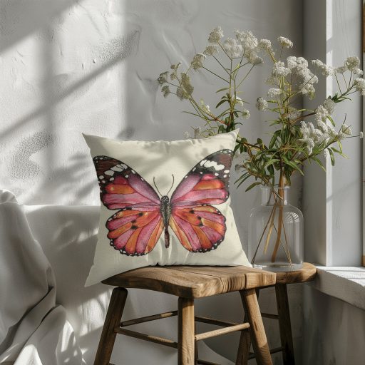 Pillangós (rózsaszín) díszpárna huzat