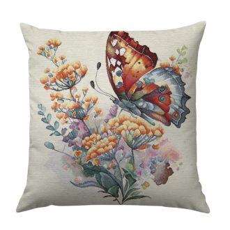 Pillangó varázs (sárga virágos) díszpárna huzat