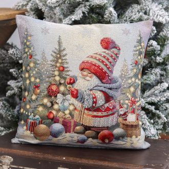 Manó az erdőben díszpárna huzat, arany lurex