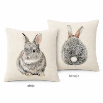 Bársonyos nyuszi díszpárna huzat (fordítható)