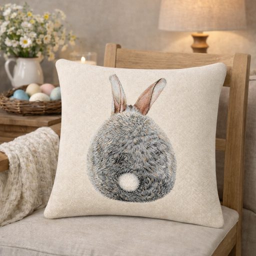 Bársonyos nyuszi díszpárna huzat (fordítható)