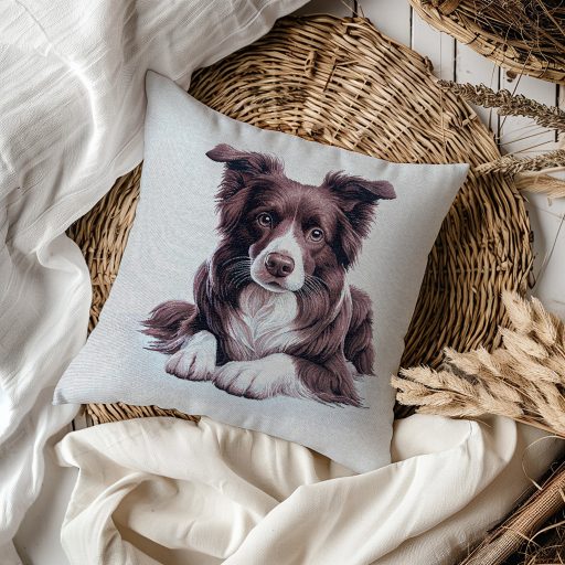 Border collie (barna) kutyás díszpárna huzat