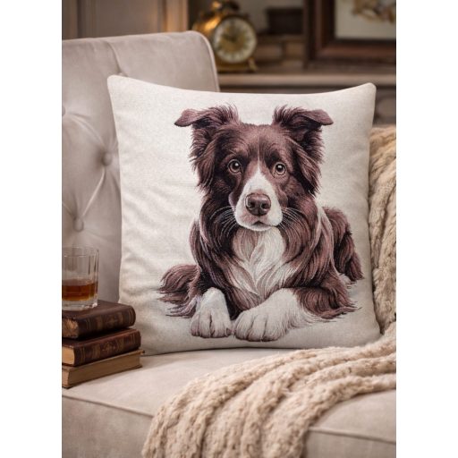 Border collie (barna) kutyás díszpárna huzat