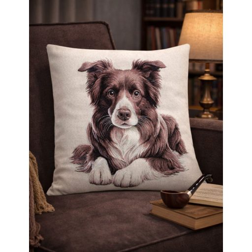 Border collie (barna) kutyás díszpárna huzat