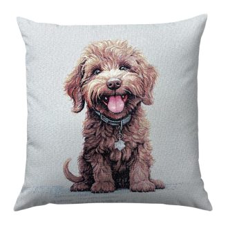 Mini poodle (barna) kutyás díszpárna huzat