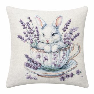 Nyuszi levendulákkal díszpárna huzat