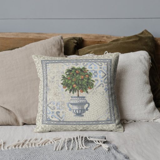 Toszkán kert (Narancsfás) díszpárna huzat