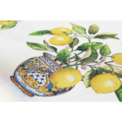 Citromos mediterrán kék asztalterítő, 96x100 cm