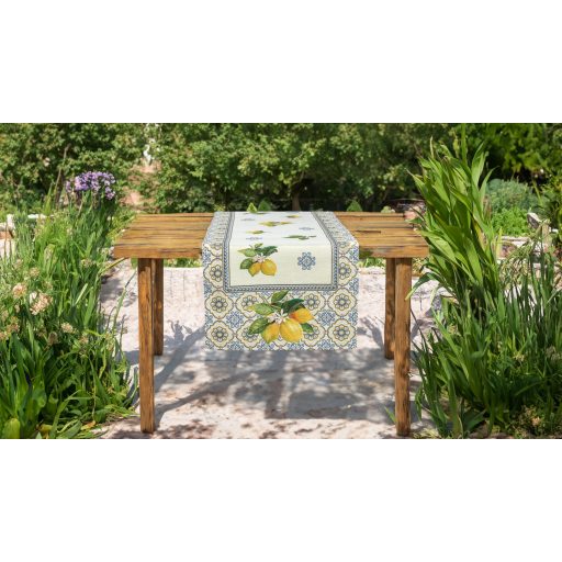 Capri citromos mediterrán asztali futó, 37x100 cm