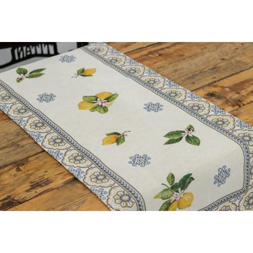 Capri citromos, mediterrán asztali futó, 44x140 cm
