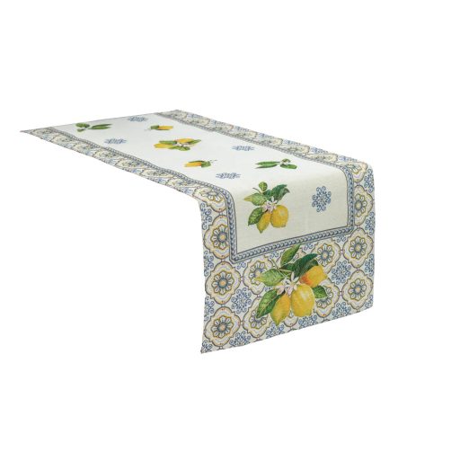 Capri citromos, mediterrán asztali futó, 44x140 cm