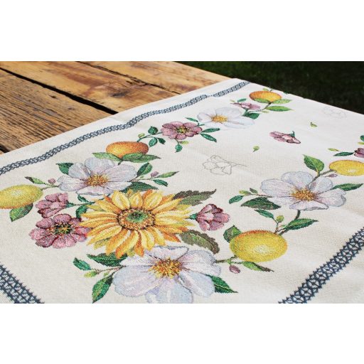 Napraforgós, citromos asztali futó, 44x140 cm