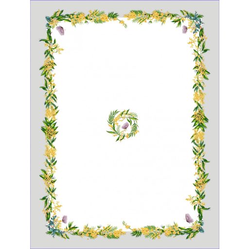 Sárga mimóza virágos asztalterítő, 137x180 cm