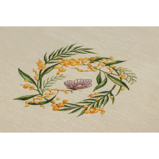 Sárga mimóza virágos asztalterítő, 137x240 cm