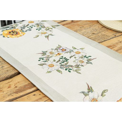 Árvácska virágos asztali futó, 44x140 cm