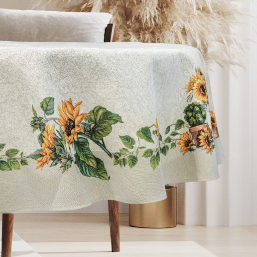 Napraforgós asztalterítő, kerek, 160 cm