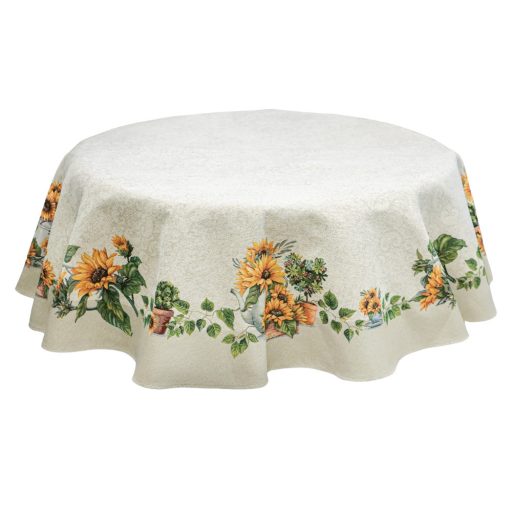 Napraforgós asztalterítő, kerek, 160 cm