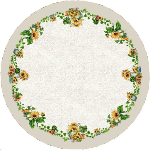 Napraforgós asztalterítő, kerek, 160 cm