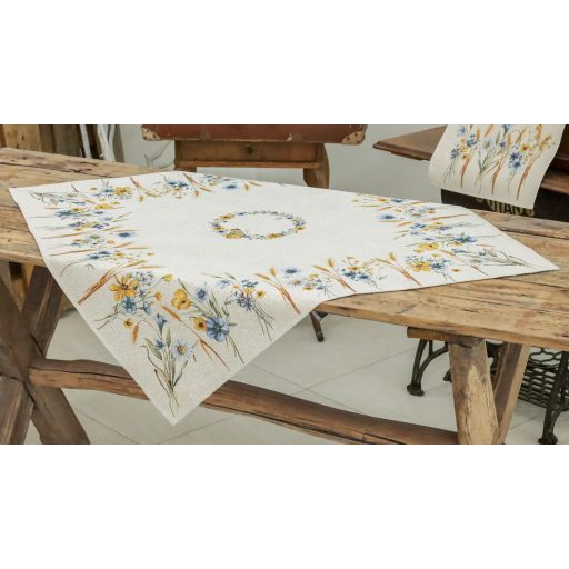 Búzavirágos asztalterítő, 96x100 cm 