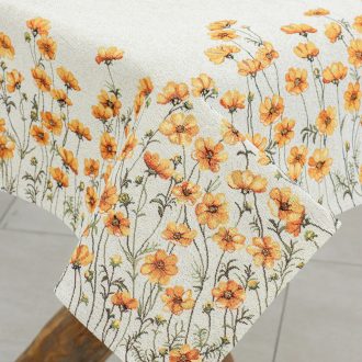 Apró, sárga virágos asztalterítő, 96x100 cm