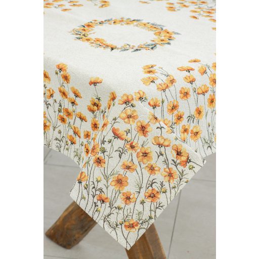 Apró, sárga virágos asztalterítő, 96x100 cm