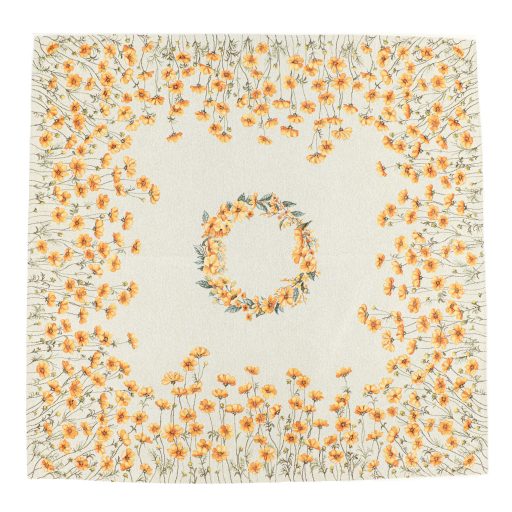 Apró, sárga virágos asztalterítő, 96x100 cm