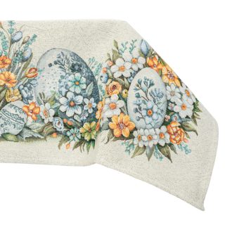 Húsvéti tojásos (sárga-kék) asztalterítő, 137x180 cm