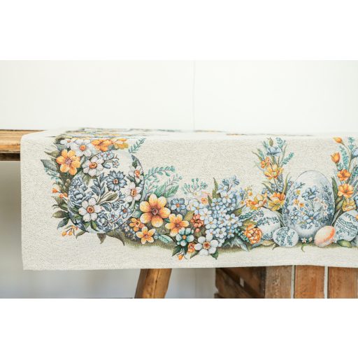 Húsvéti tojásos (sárga-kék) asztalterítő, 137x180 cm