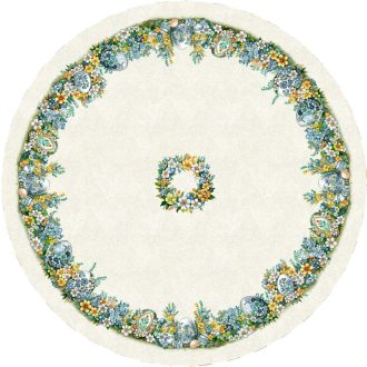   Húsvéti tojásos (sárga-kék) asztalterítő, kerek, 160 cm