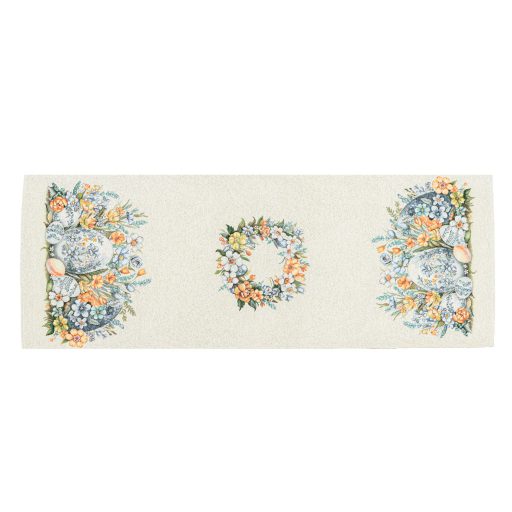 Húsvéti tojásos (sárga-kék) asztali futó, 44x180 cm