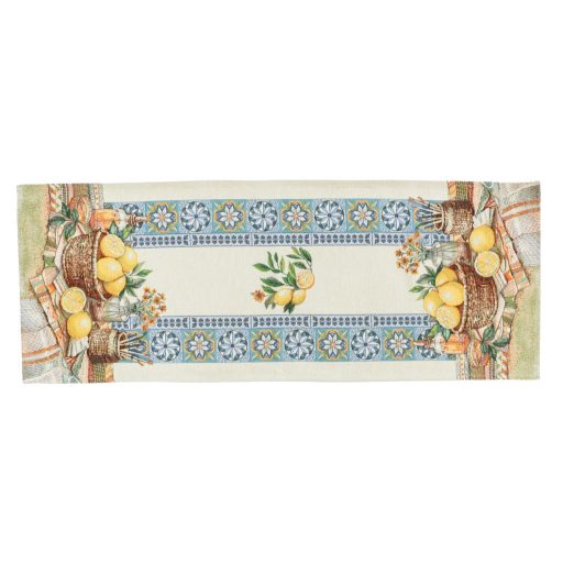 Lemon art mediterrán citromos asztali futó, 44x140 cm