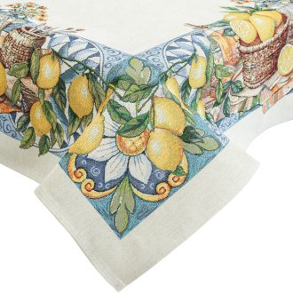 Lemon art mediterrán citromos asztalterítő, 96x100 cm