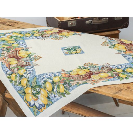Lemon art mediterrán citromos asztalterítő, 96x100 cm