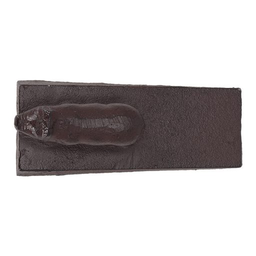 Öntöttvas ajtókitámasztó ék, malacos, 13 x 6 cm