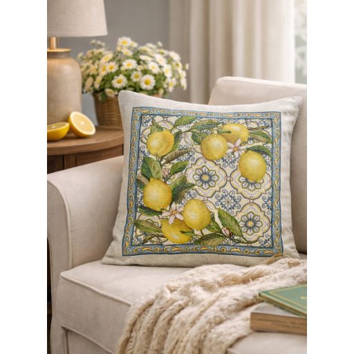 Capri 1 citromos, mediterrán díszpárna huzat