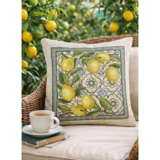 Capri 1 citromos, mediterrán díszpárna huzat