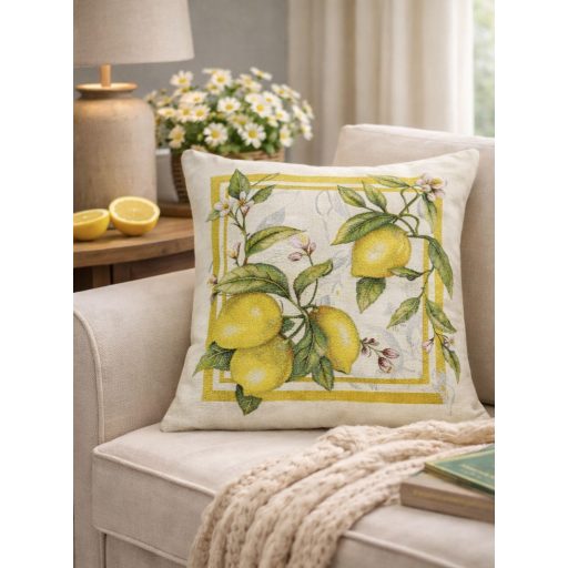 Palermo citromos, mediterrán díszpárna huzat