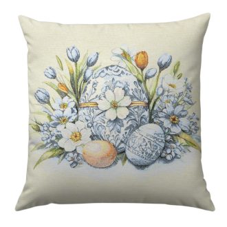 Kék hímes tojásos díszpárna huzat