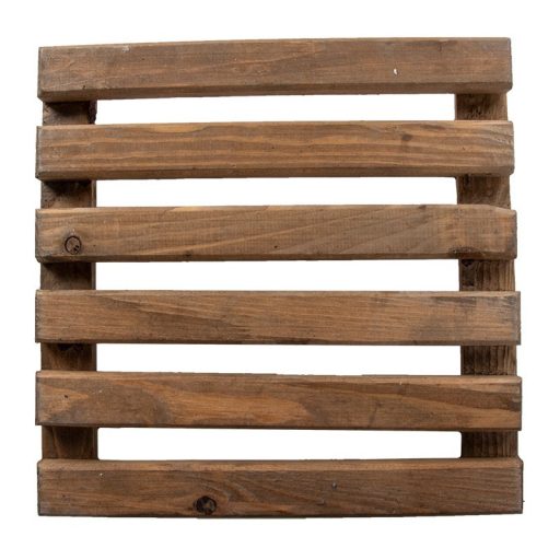 Fából készült gurulós virágalátét, barna, 29 cm