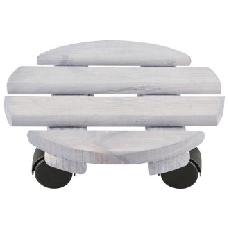   Fából készült gurulós virágalátét, 24 cm átmérőjű
