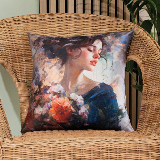 Lady bársony díszpárna töltettel