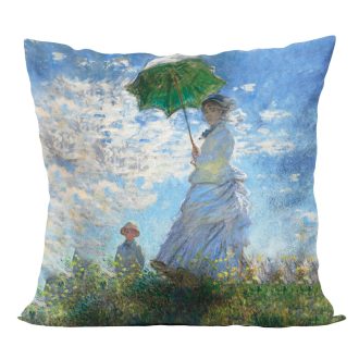   Claude Monet - Nő napernyővel bársony díszpárna töltettel