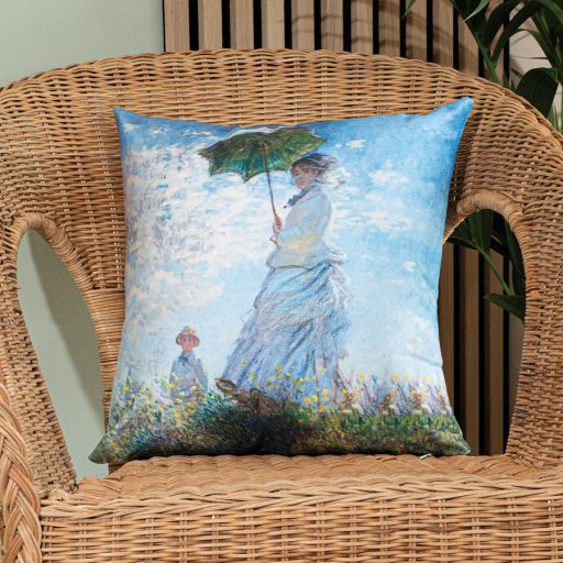 Claude Monet - Nő napernyővel bársony díszpárna töltettel
