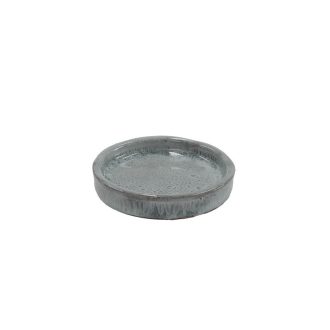   Zománcolt kerámia virágcserép alátét, szürkés barna, 9 cm átmérőjű