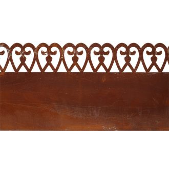   Rusztikus stílusú fém ágyásszegély, gyepszegély, 480 x 20 cm