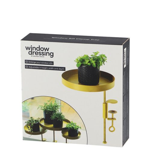 Felszerelhető lebegő dekoratív fém tálca, aranysárga, 18 cm átmérőjű