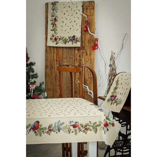 Kismadarak fenyőágon asztalterítő, 137x180 cm