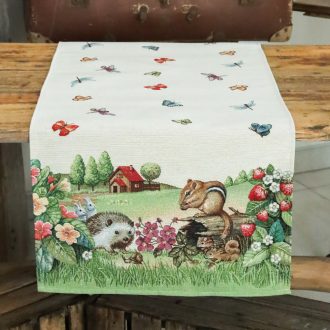Erdei állatok asztali futó, 44x140 cm