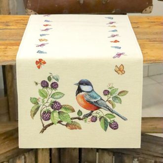Kismadár szeder ágon asztali futó, 44x140 cm