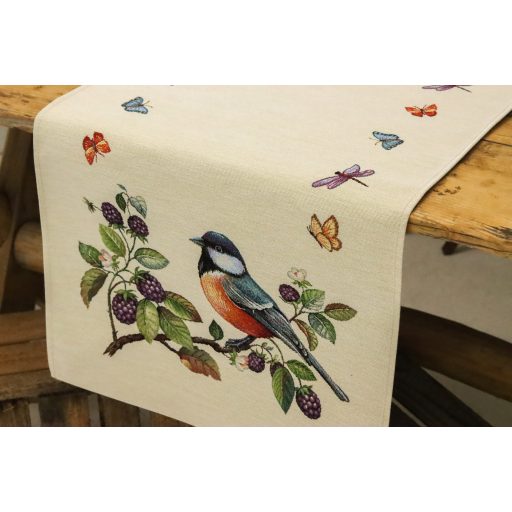 Kismadár szeder ágon asztali futó, 44x140 cm